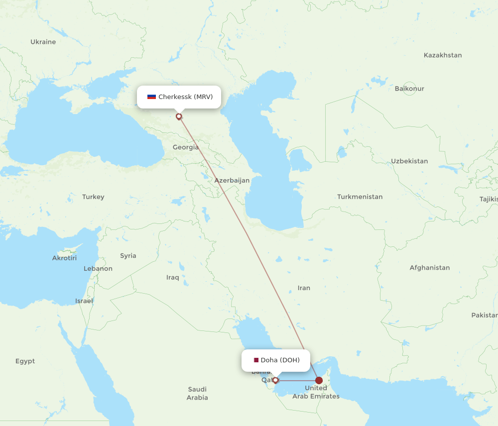 DOH-MRV flight routes