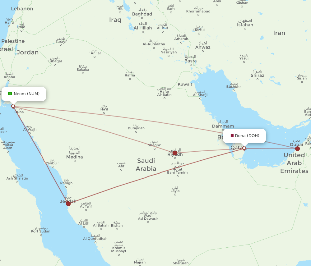 DOH-NUM flight routes
