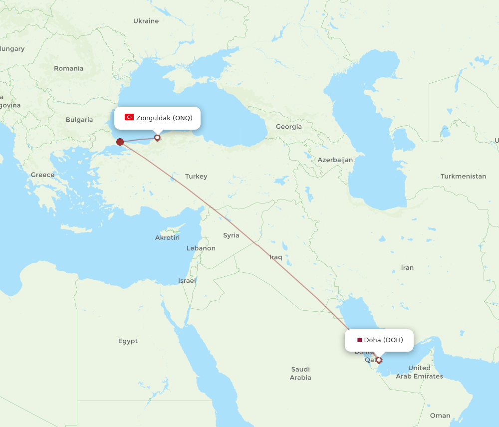 DOH-ONQ flight routes