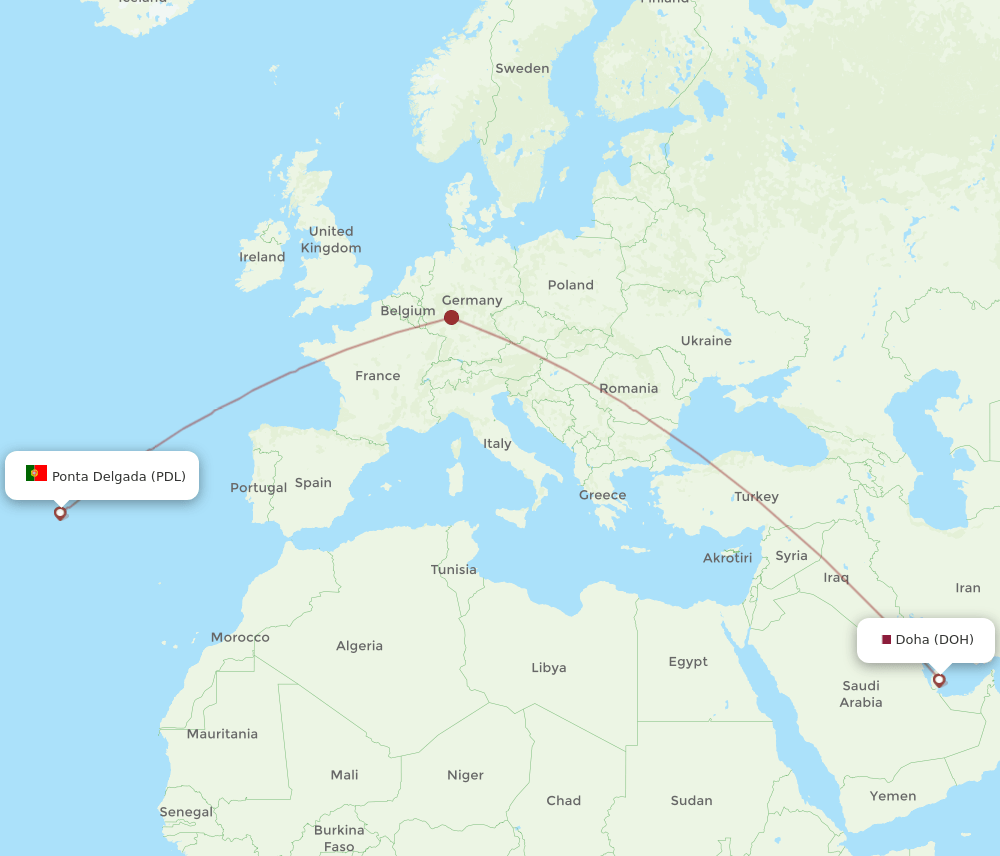 DOH-PDL flight routes