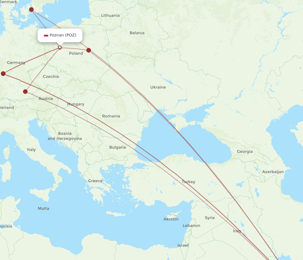 DOH-POZ flight routes