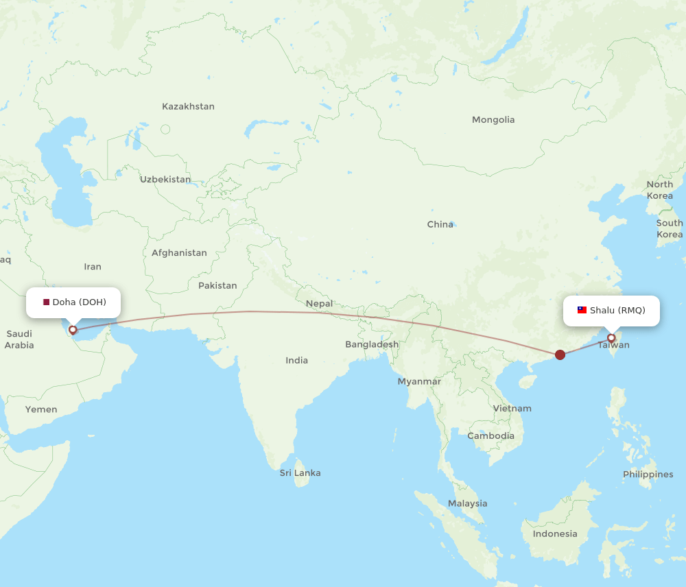 DOH-RMQ flight routes