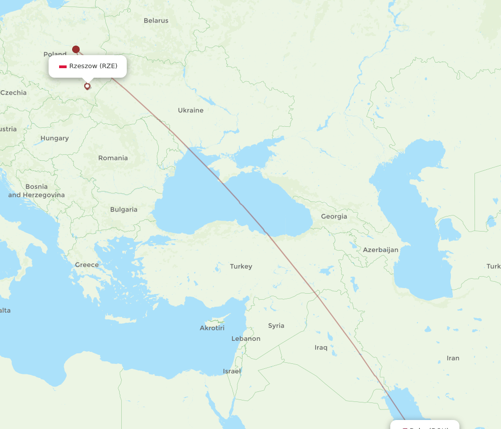 DOH-RZE flight routes