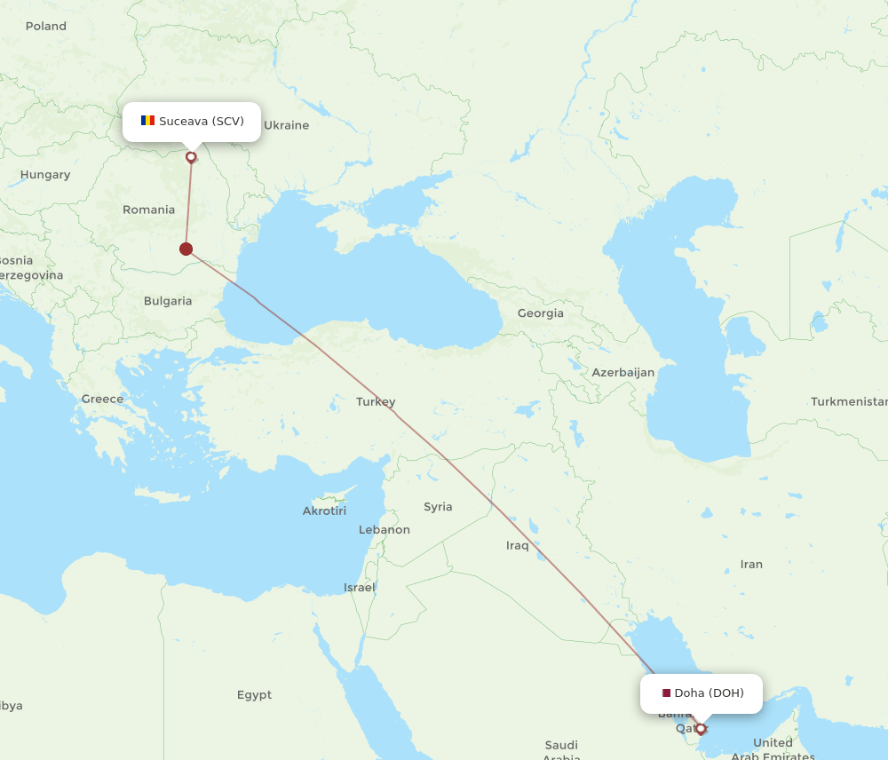 DOH-SCV flight routes