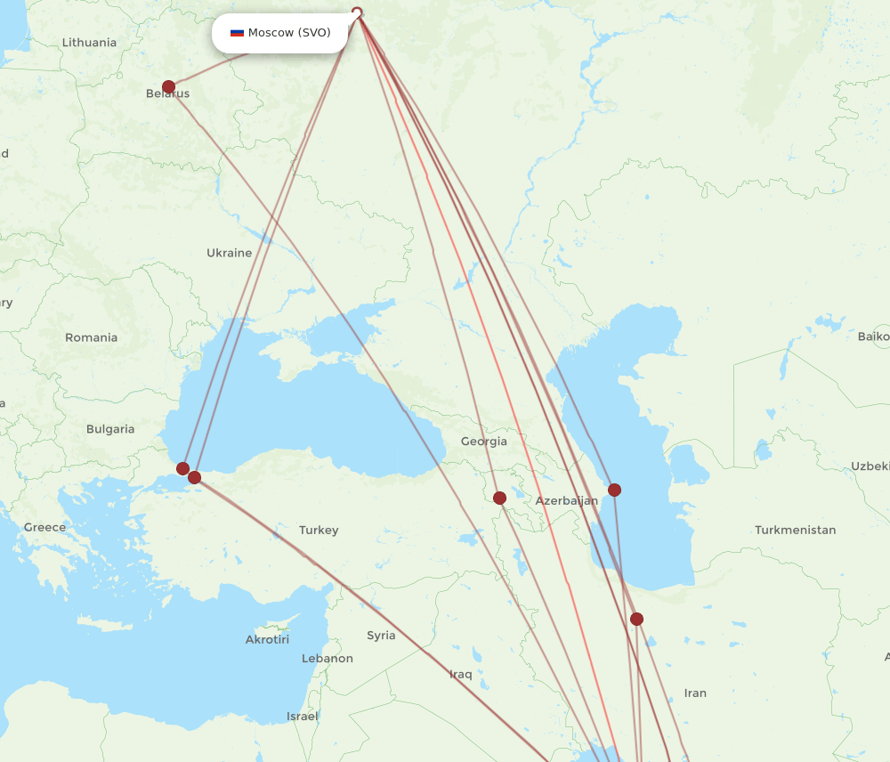 DOH-SVO flight routes