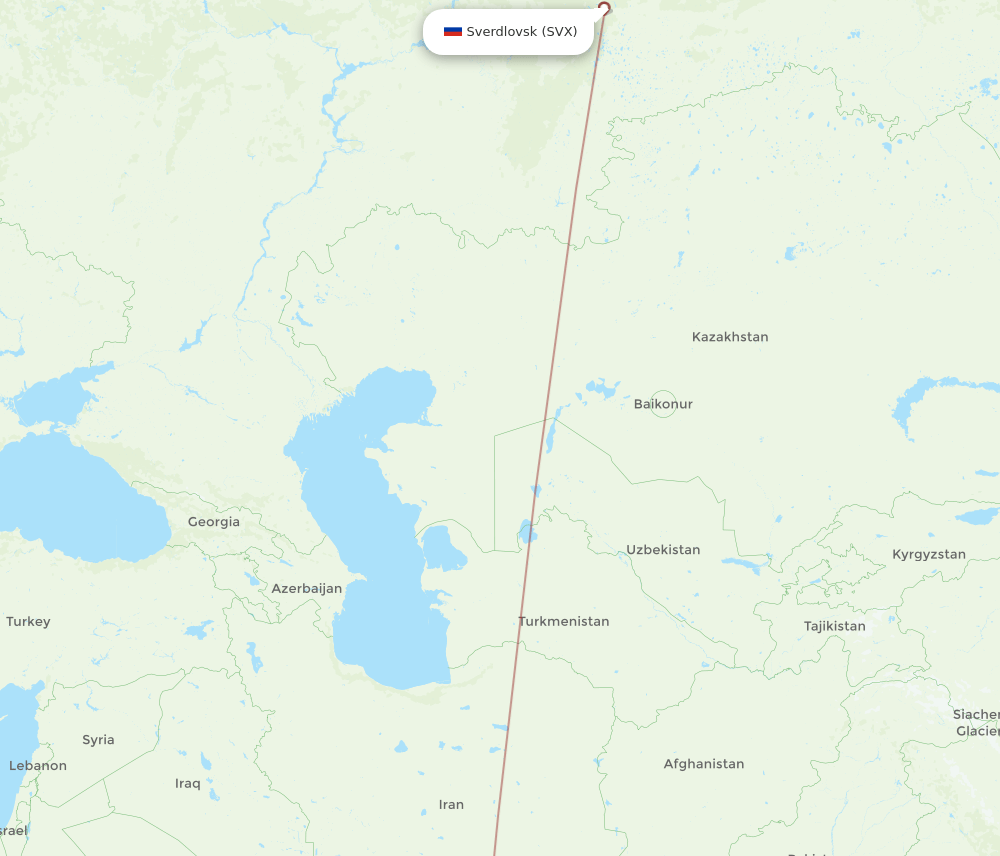 DOH-SVX flight routes