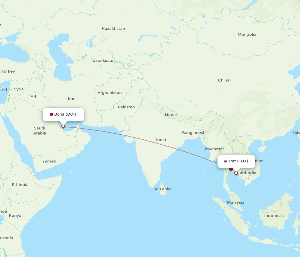 DOH-TDX flight routes