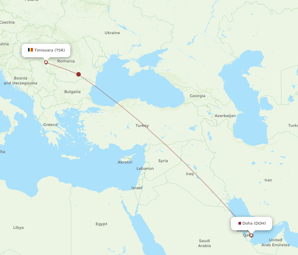 DOH-TSR flight routes