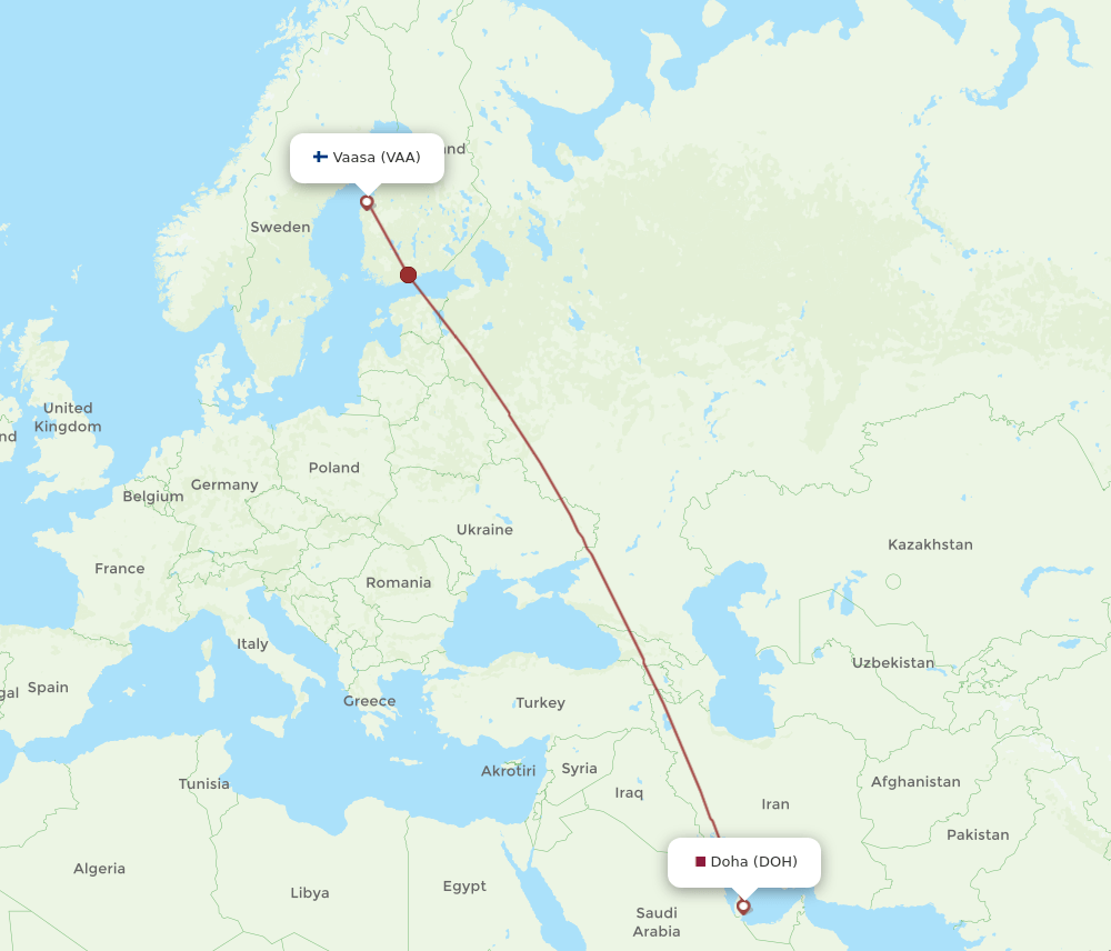 DOH-VAA flight routes