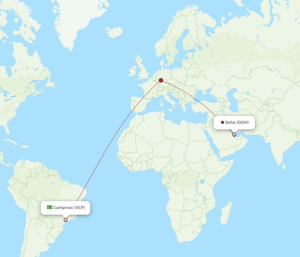 DOH-VCP flight routes