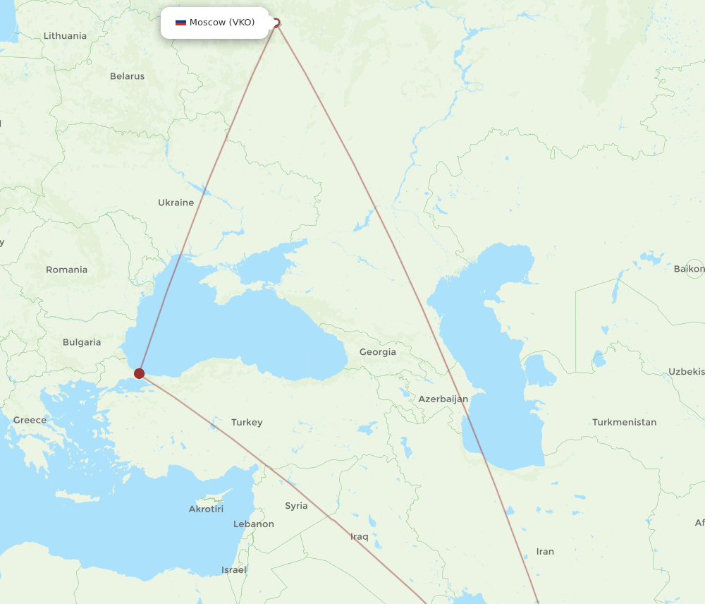 DOH-VKO flight routes