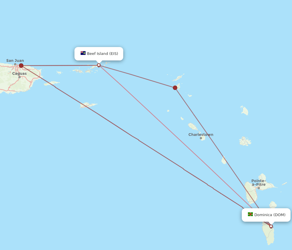 DOM-EIS flight routes