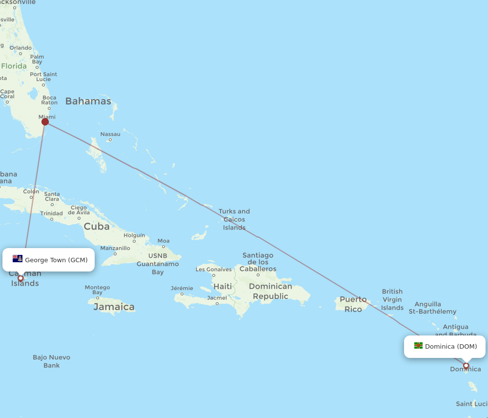 DOM-GCM flight routes