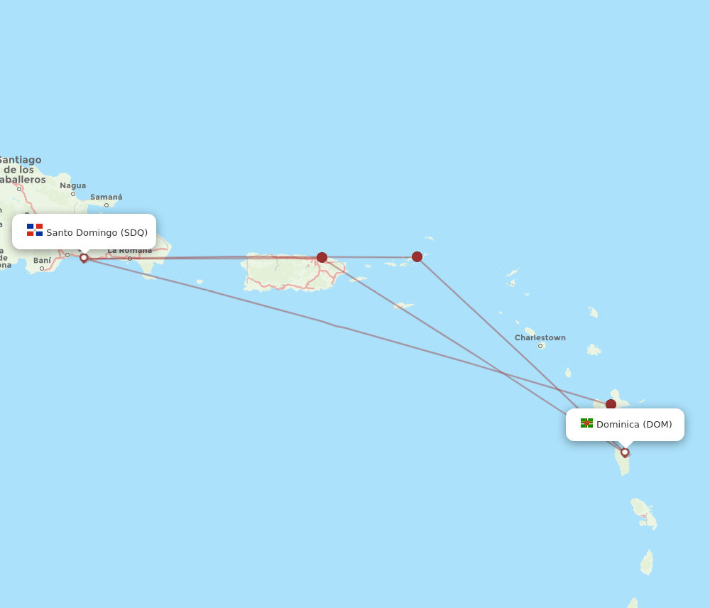 DOM-SDQ flight routes