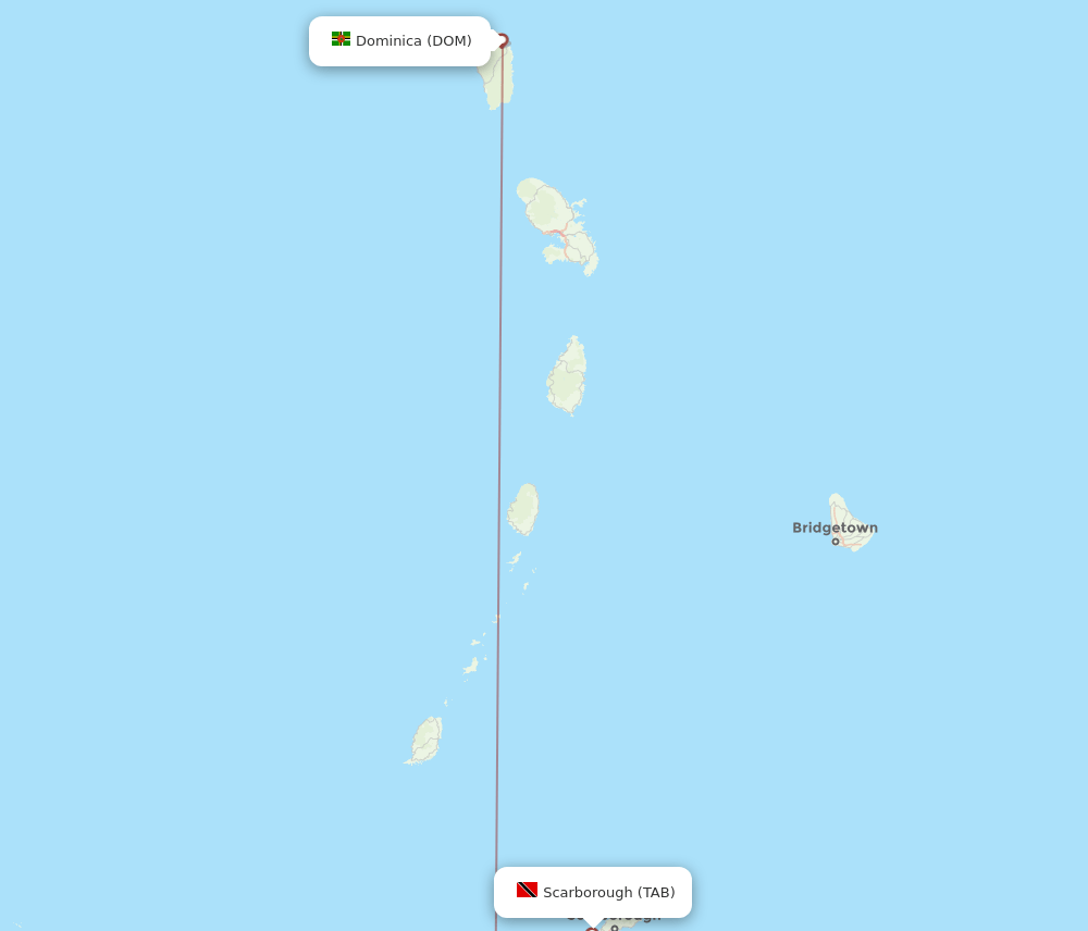 DOM-TAB flight routes