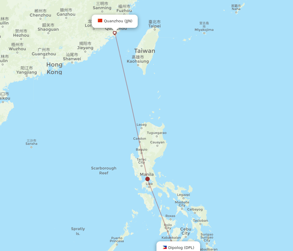 DPL to JJN flights and routes map