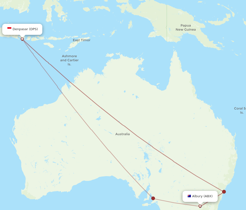 DPS-ABX flight routes