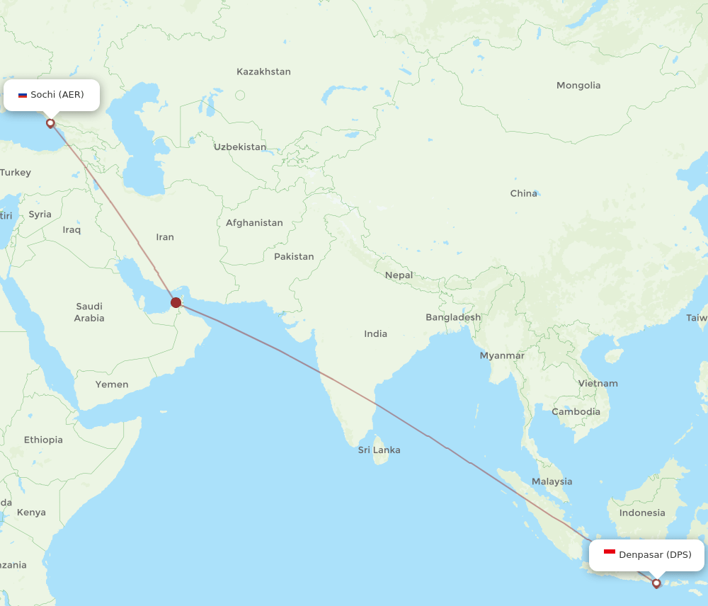 DPS-AER flight routes