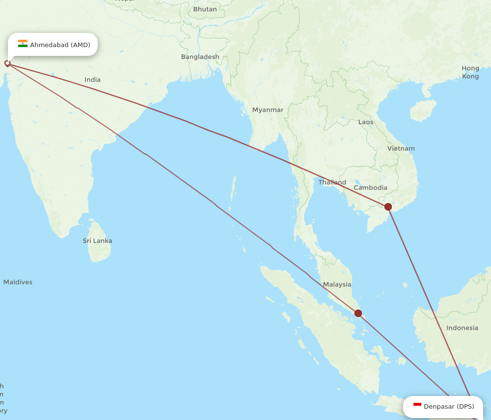 DPS-AMD flight routes