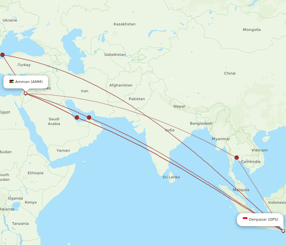 DPS-AMM flight routes