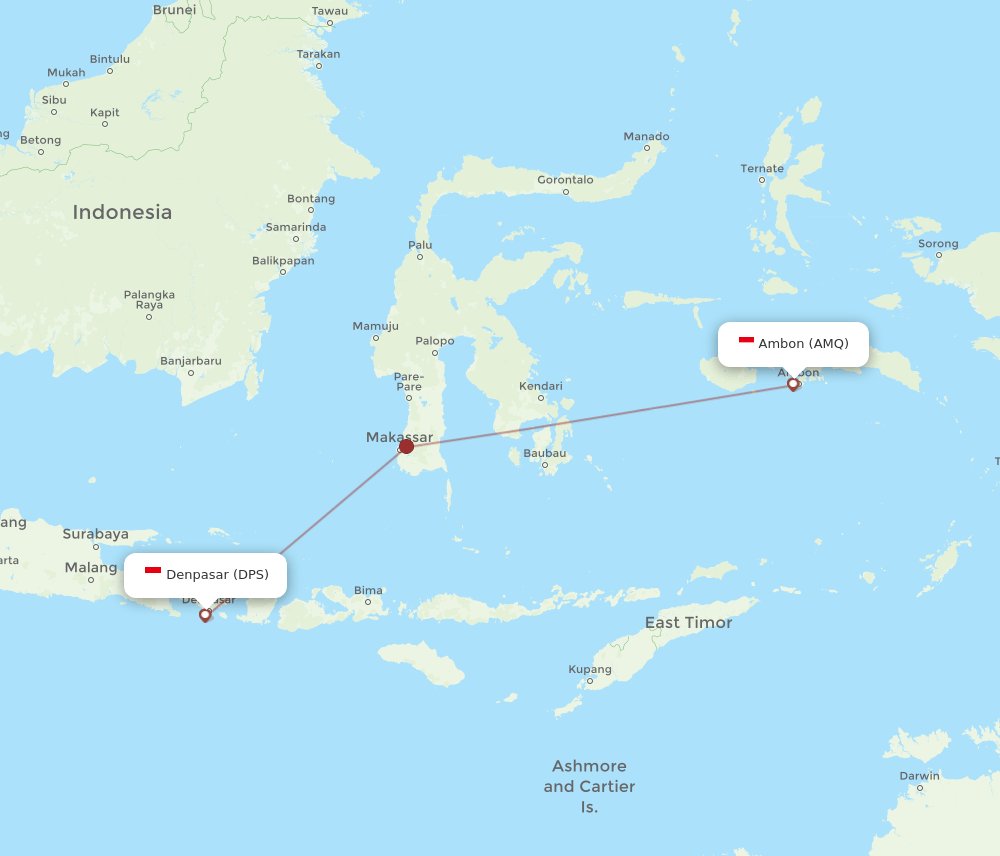 DPS to AMQ flights and routes map