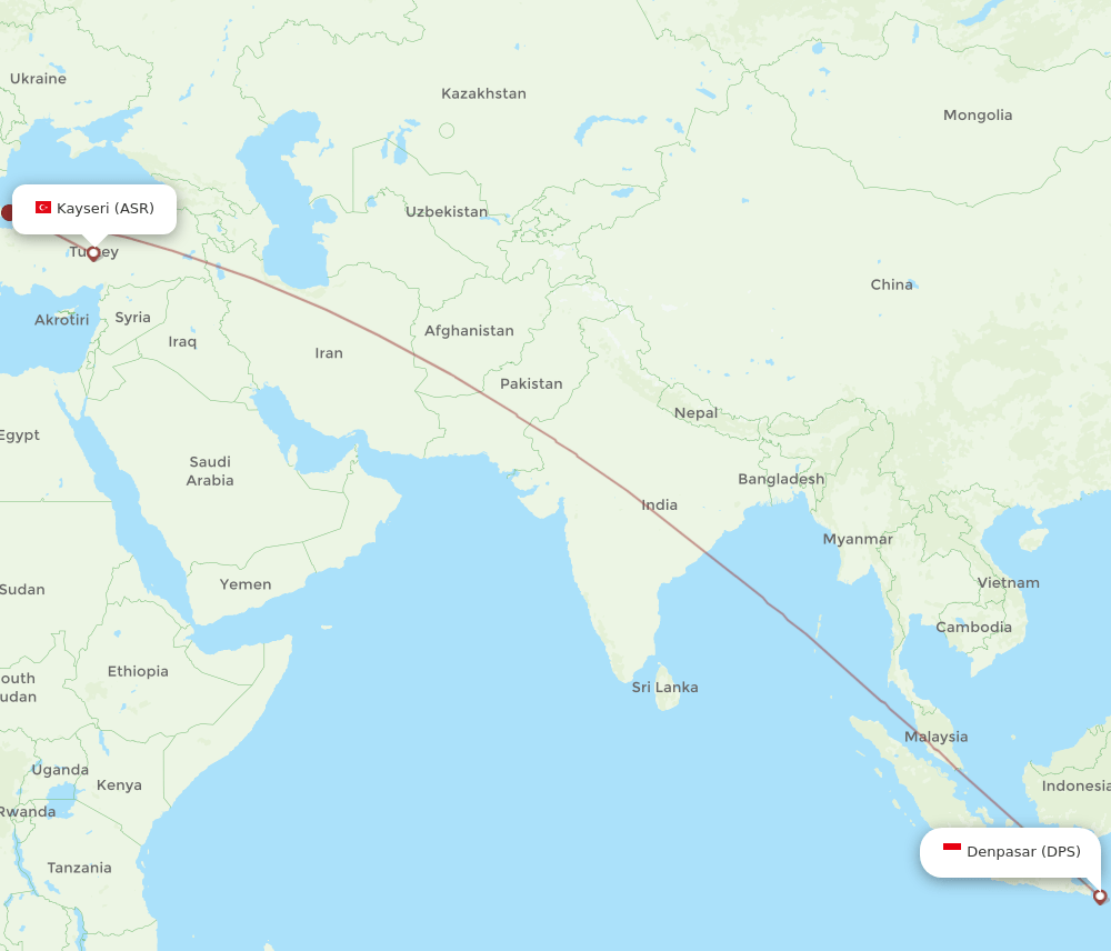 DPS-ASR flight routes