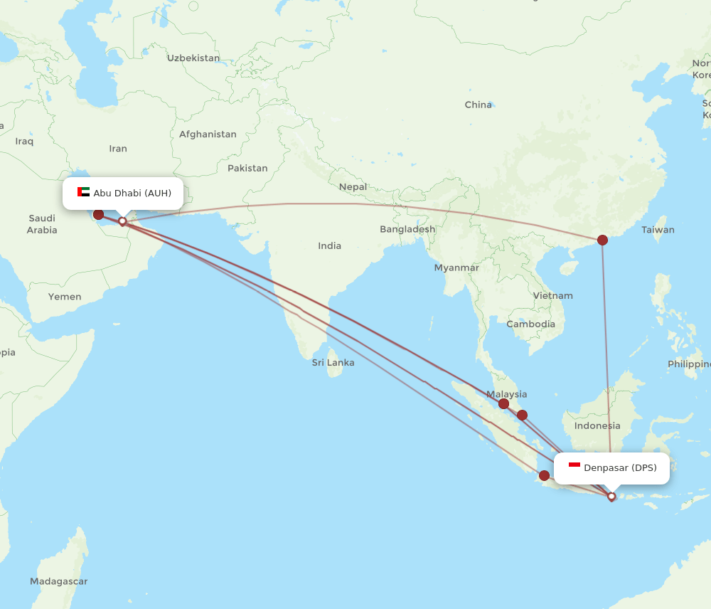 DPS-AUH flight routes