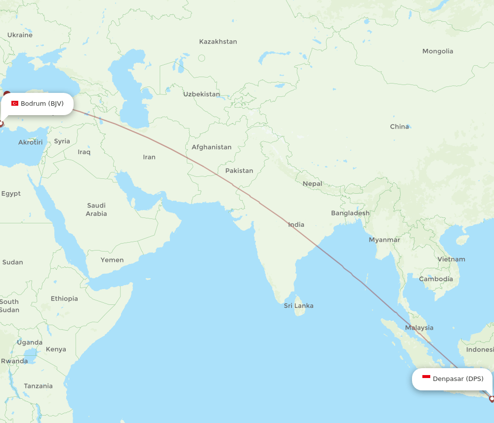 DPS-BJV flight routes