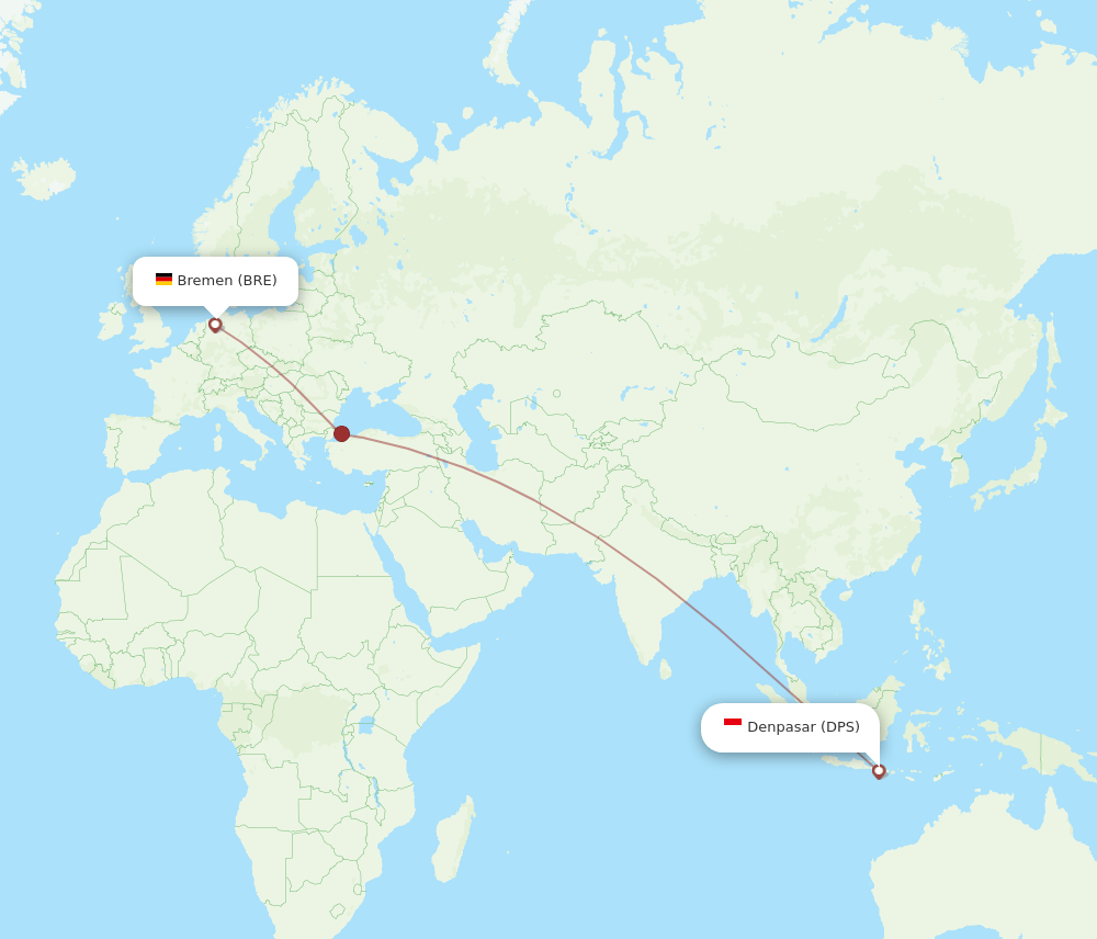 DPS-BRE flight routes