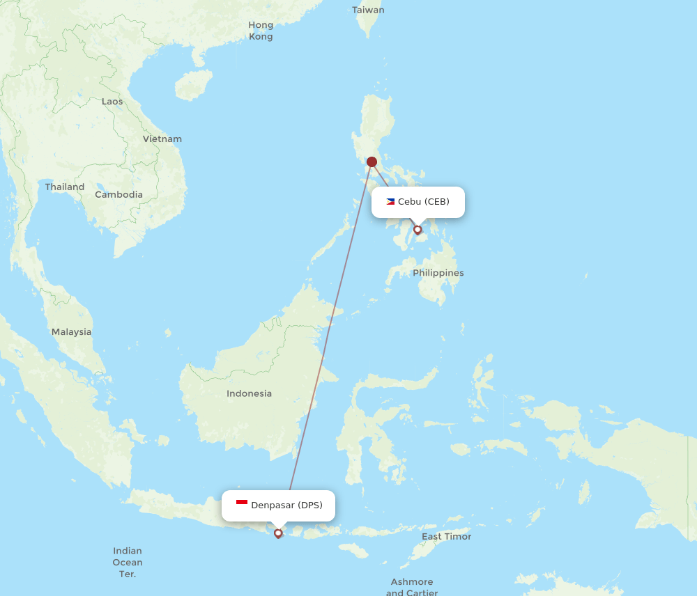 DPS-CEB flight routes