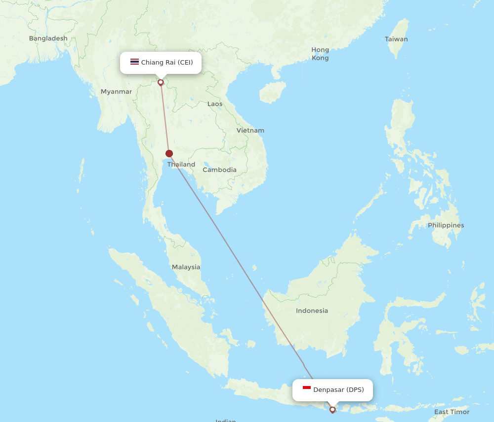 DPS to CEI flights and routes map