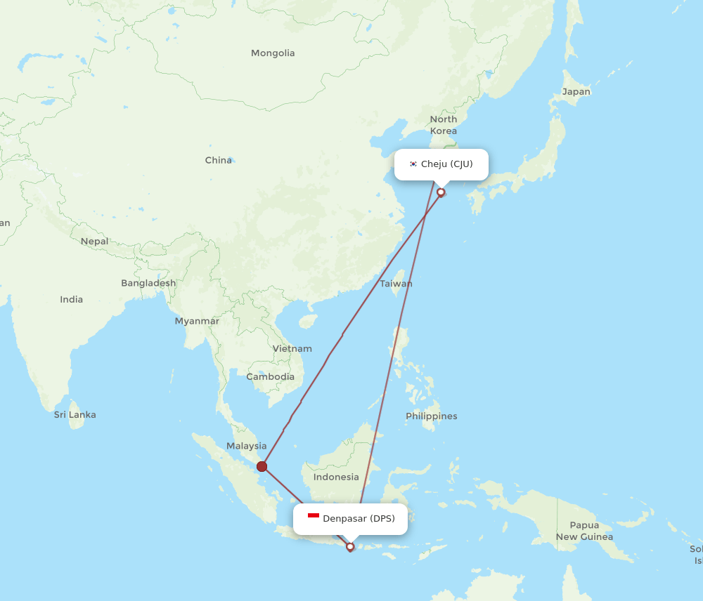 DPS-CJU flight routes