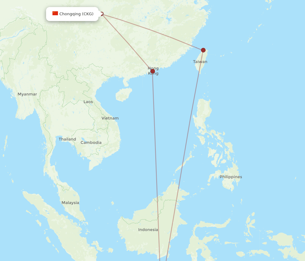 DPS-CKG flight routes