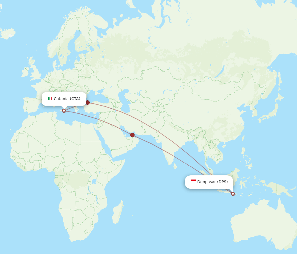 DPS to CTA flights and routes map