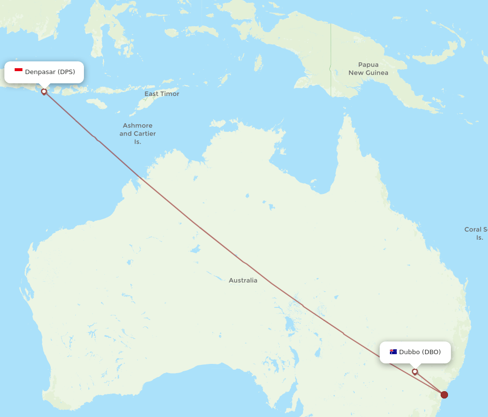DPS-DBO flight routes
