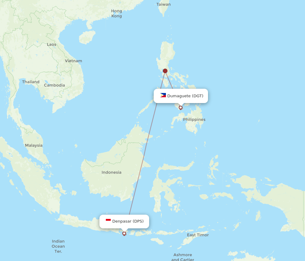 DPS-DGT flight routes