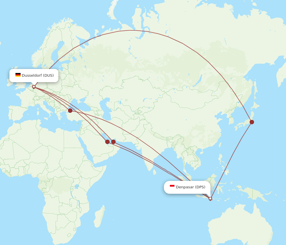 DPS-DUS flight routes