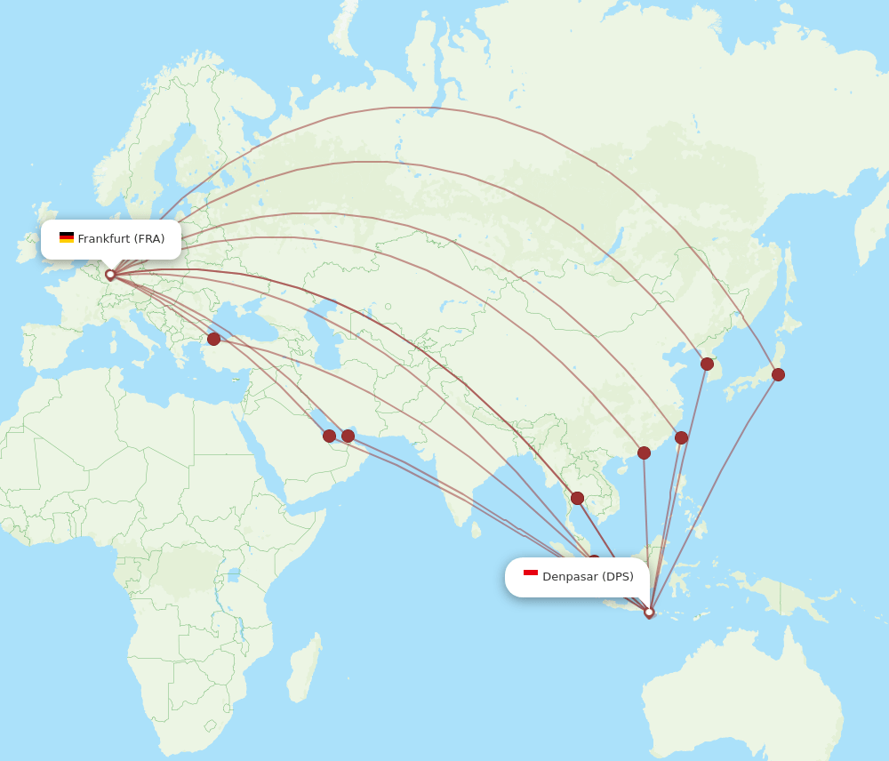 DPS-FRA flight routes