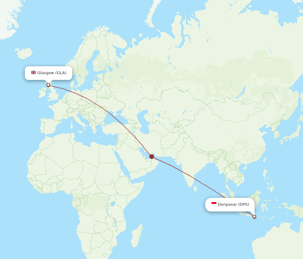 DPS-GLA flight routes