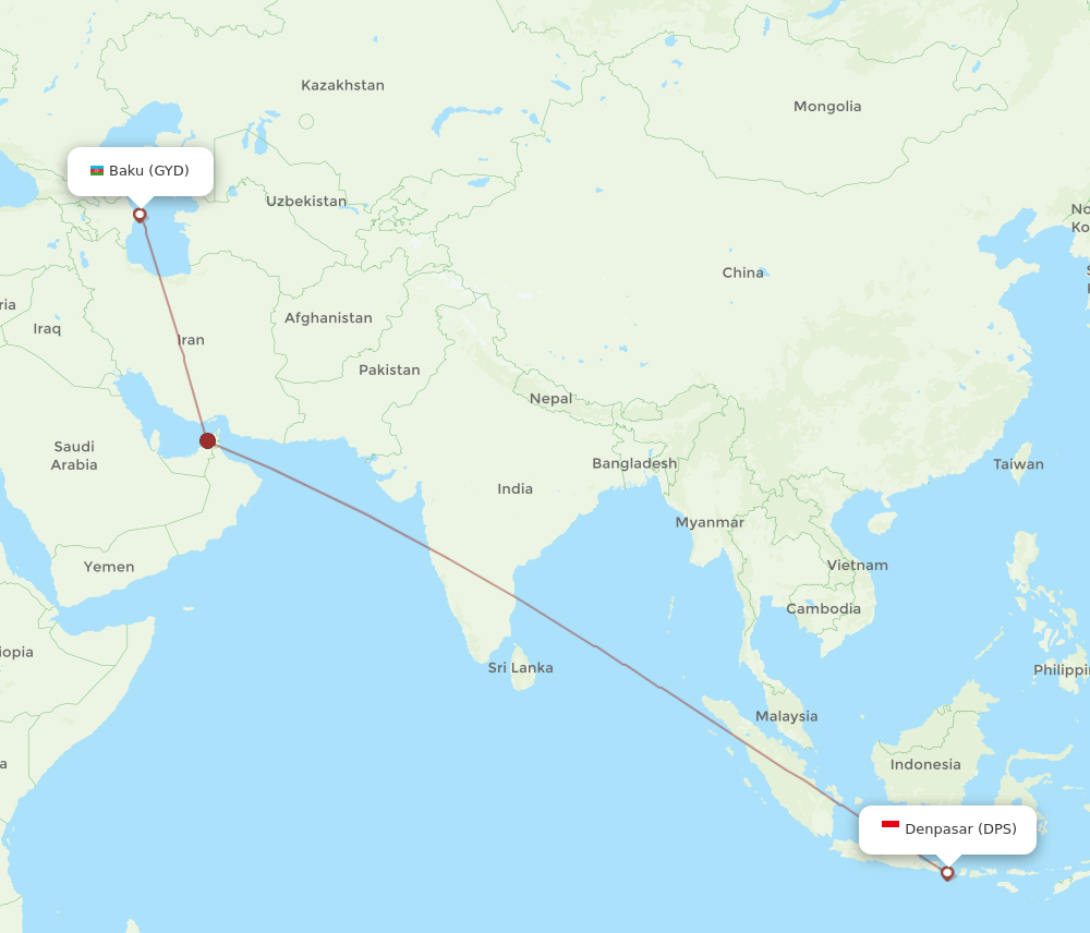 DPS-GYD flight routes