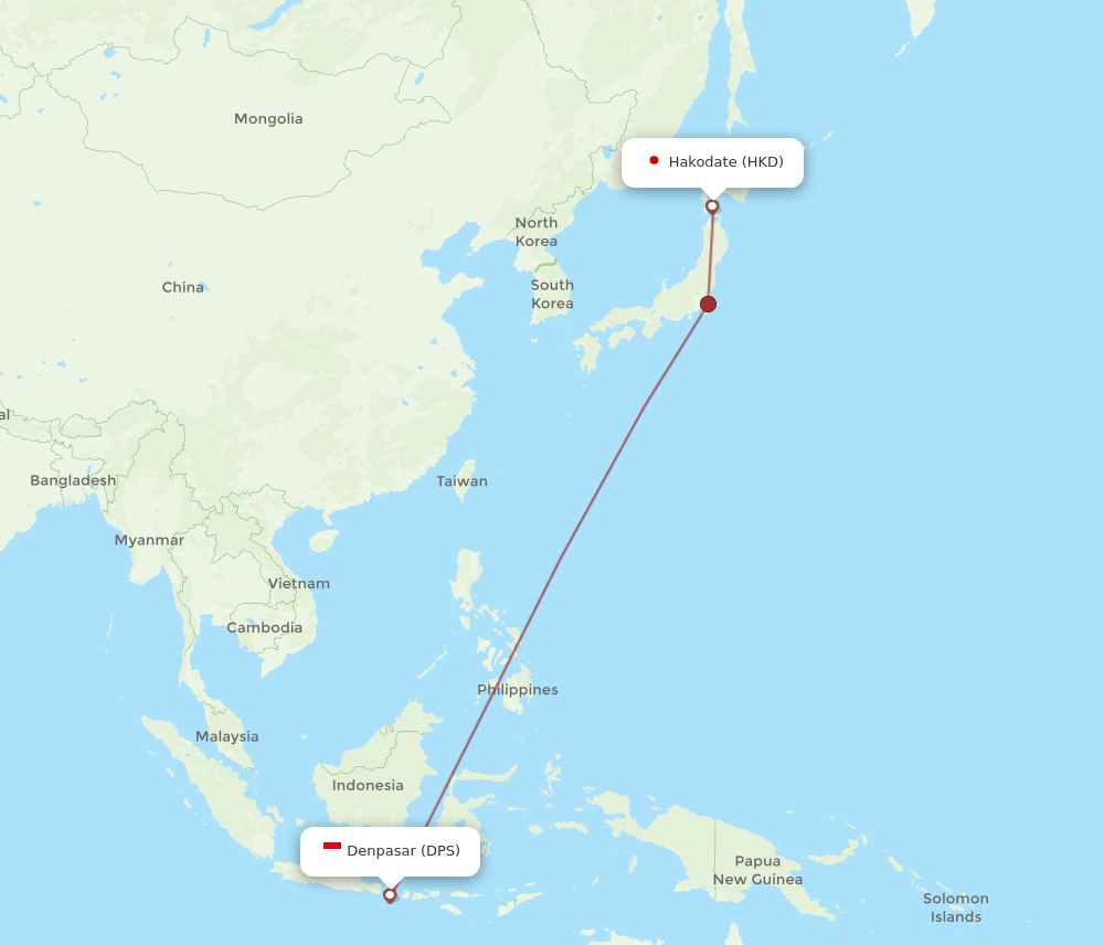 DPS-HKD flight routes