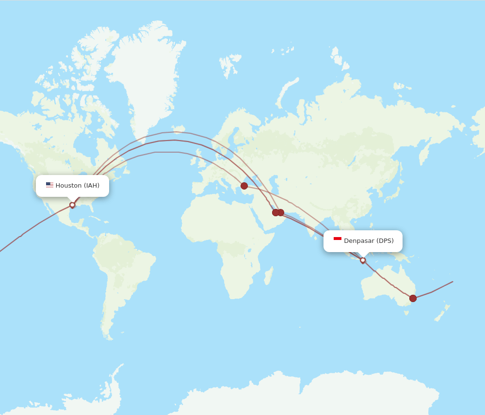 DPS-IAH flight routes