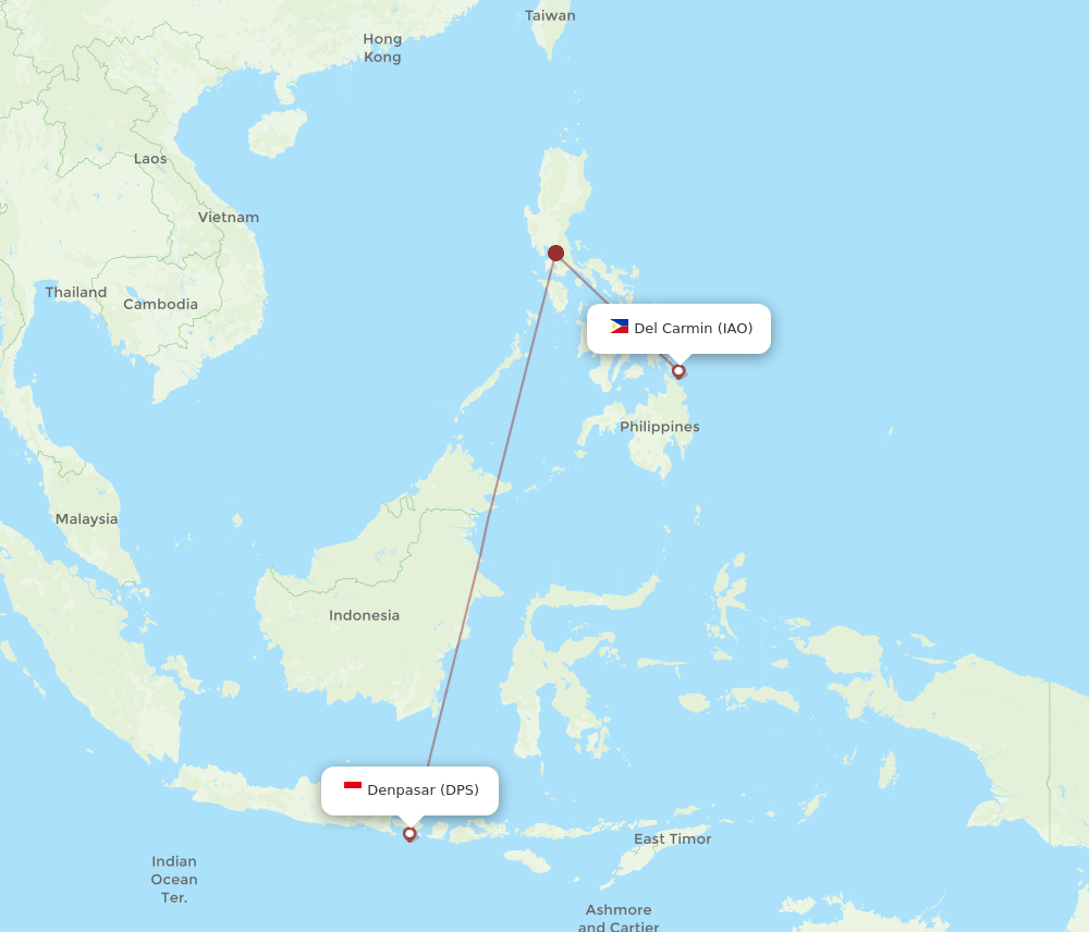 DPS-IAO flight routes