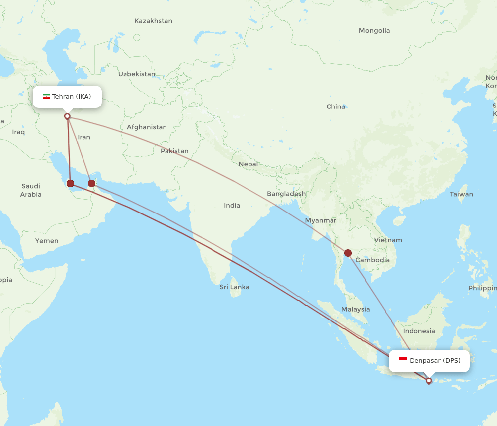 DPS-IKA flight routes