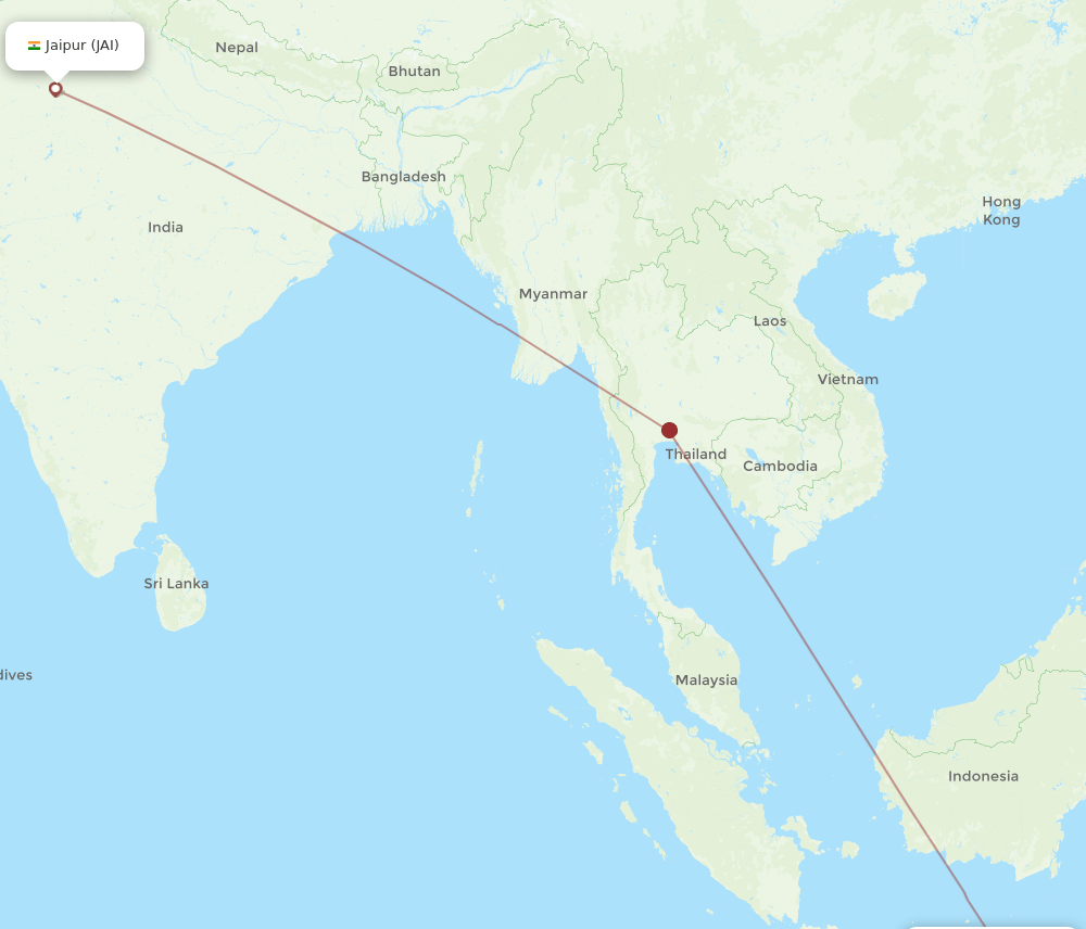 DPS to JAI flights and routes map