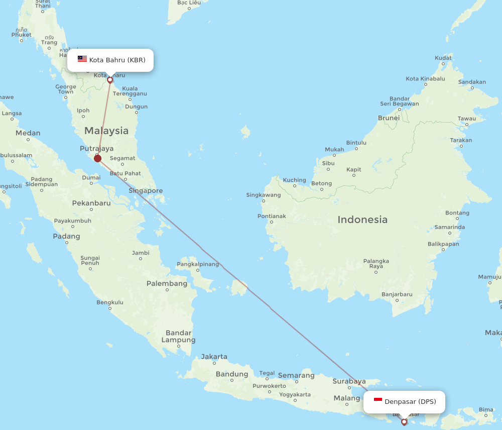 DPS to KBR flights and routes map