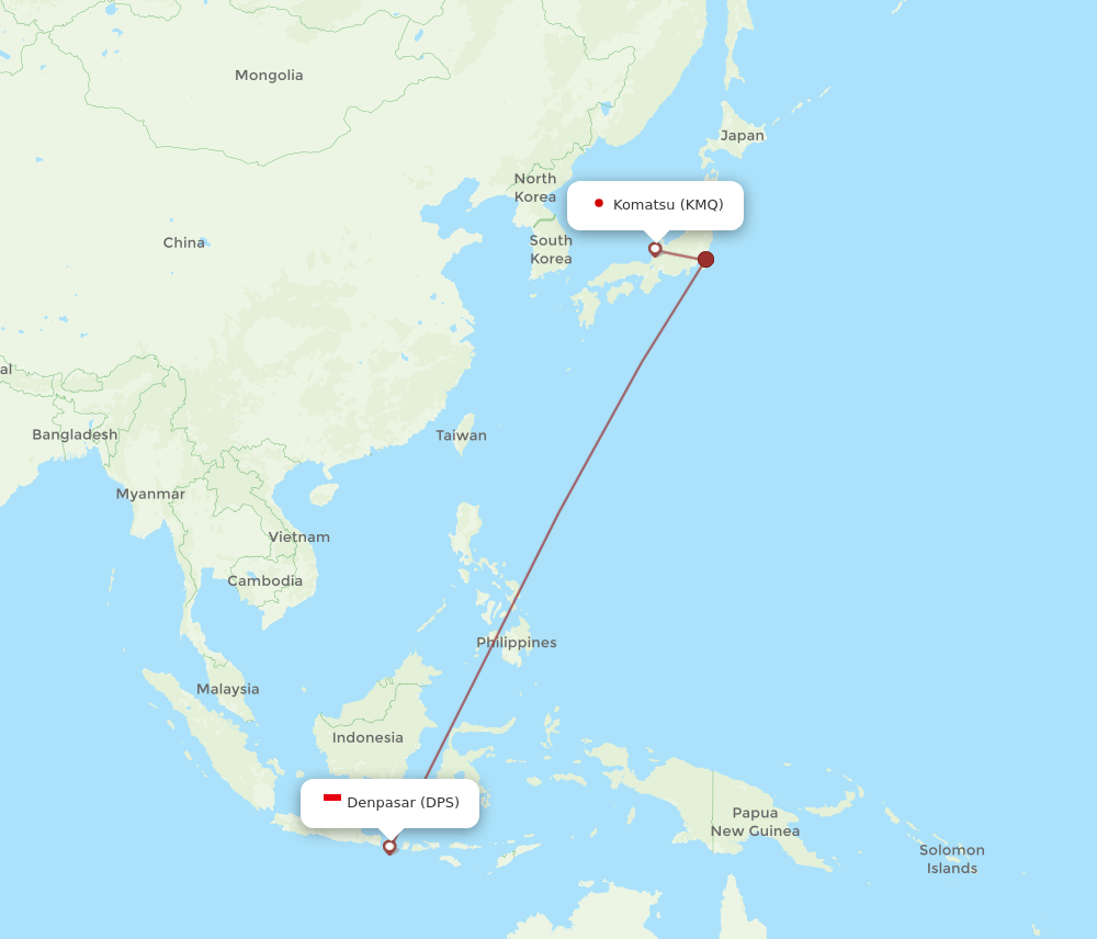 KMQ to DPS flights and routes map