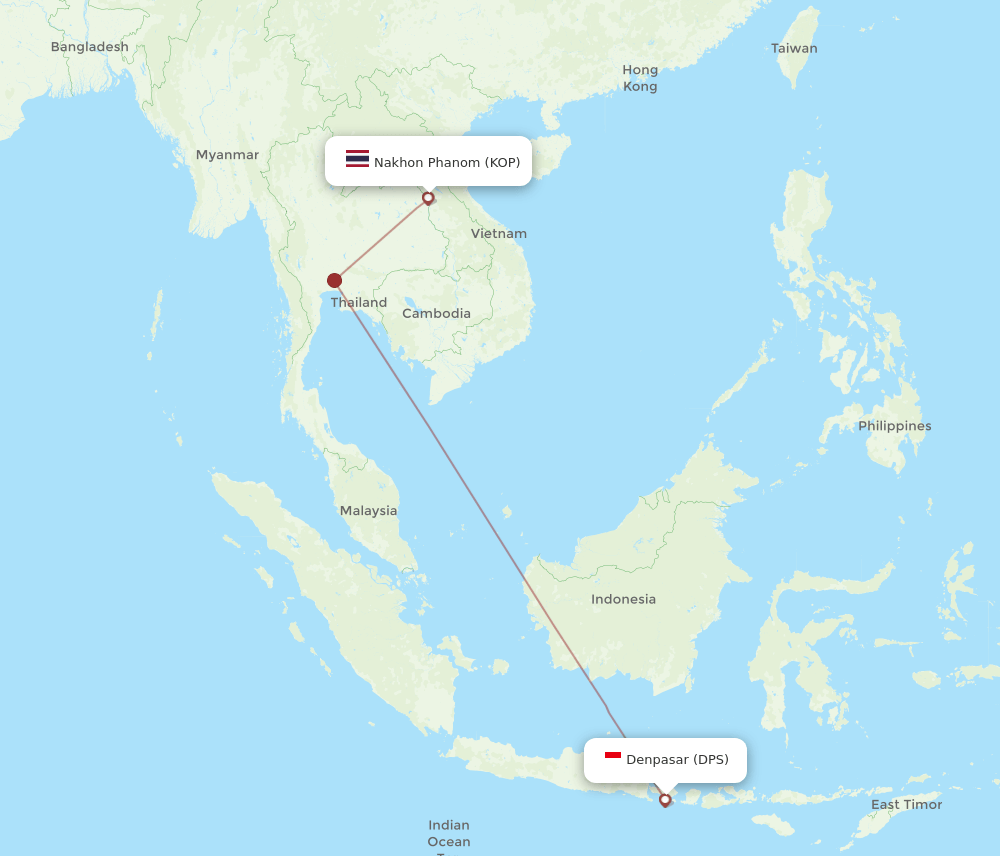 DPS-KOP flight routes