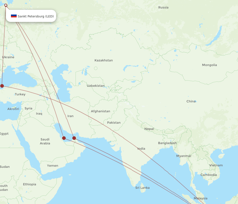 DPS-LED flight routes