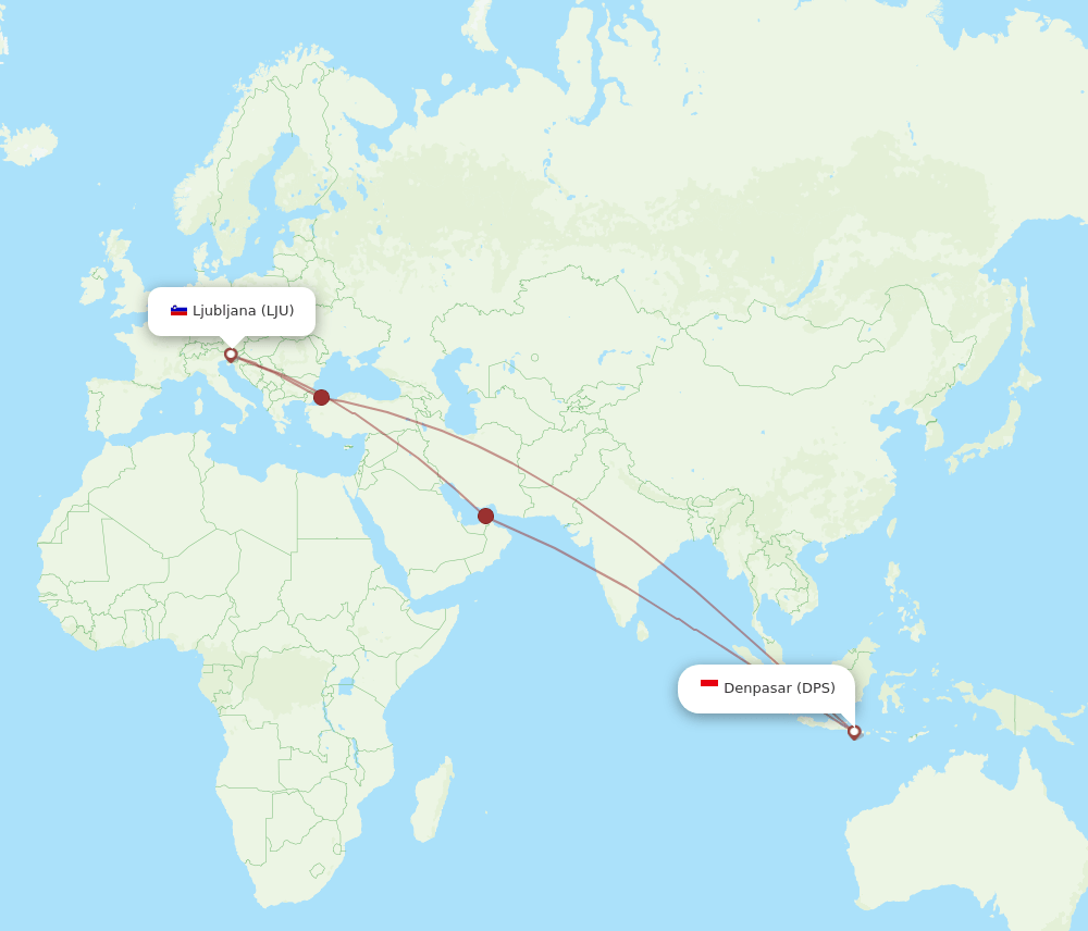 DPS-LJU flight routes